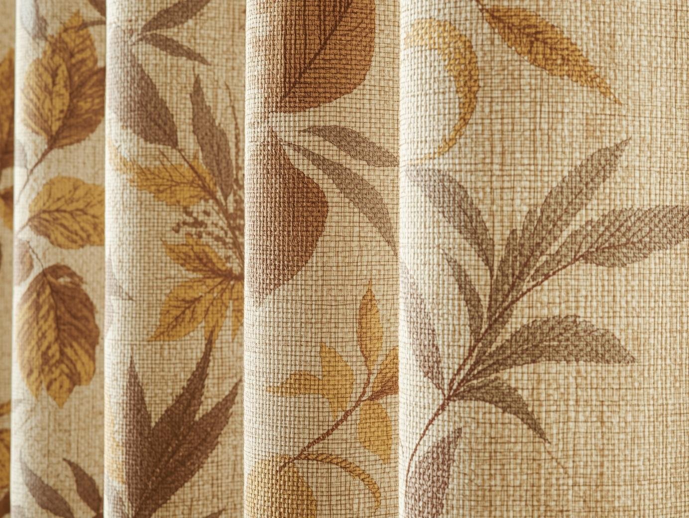 Hemp blend curtains with botanical prints